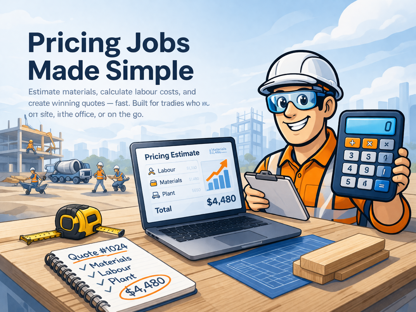 Contractor using trade business calculators
